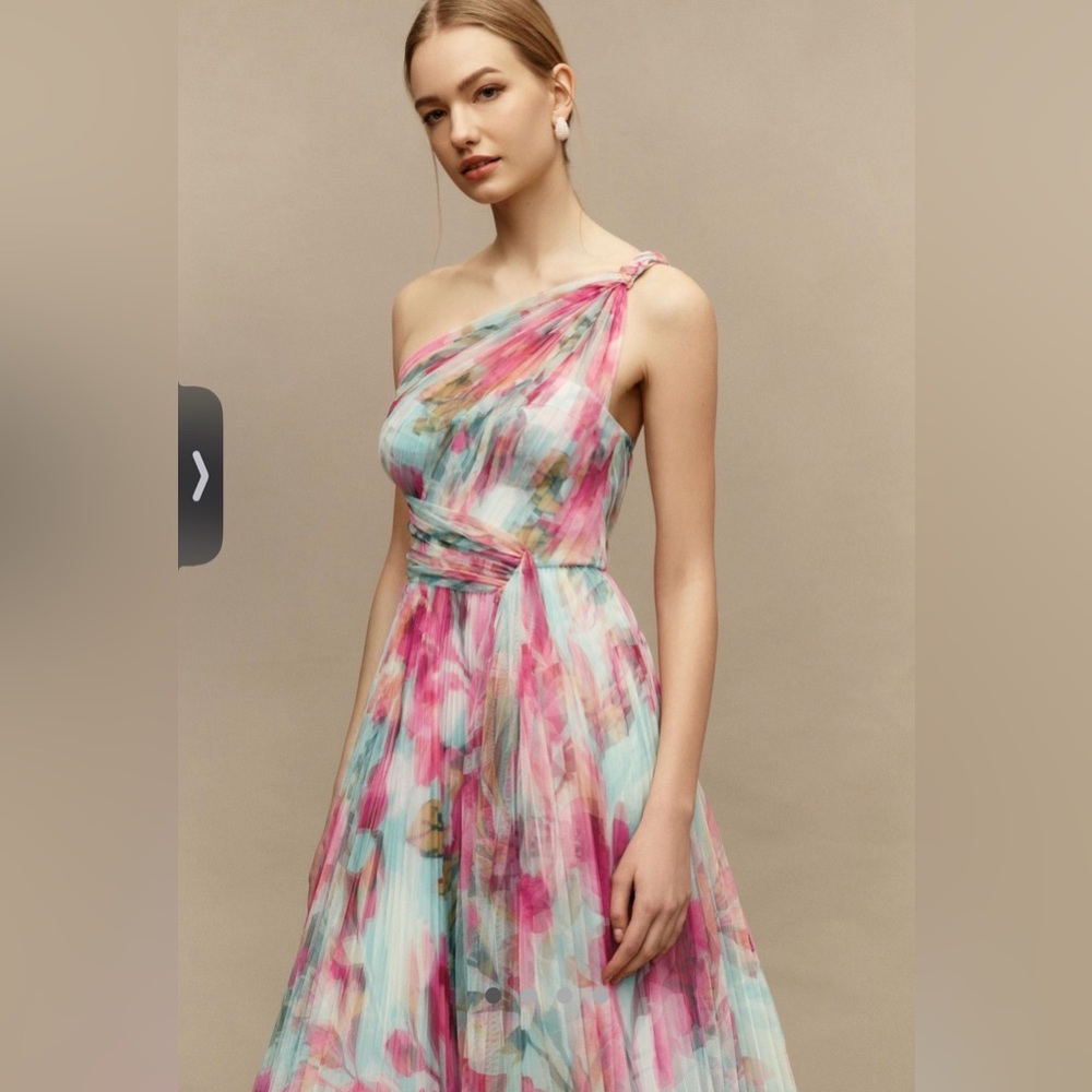 NWT Hutch Philippa Midi Dress Mint/Multi Overlay Tropical Size 10